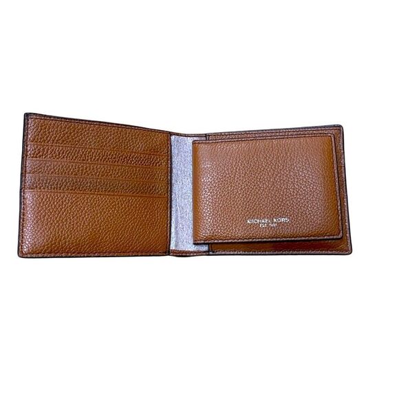 🌟NEW🌟Michael Kors🌟Men Leather Two Layer Brown Wallet - Picture 2 of 6